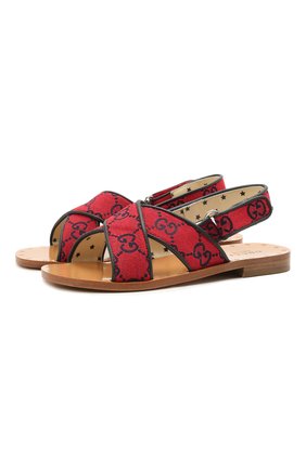 Детские сандалии GUCCI красного цвета по цене 42900 руб., арт. 603854/9SFK0 | Фото 1 Детские сандалии GUCCI красного цвета, арт. 603854/9SFK0 | Фото 1 (Материал внутренний: Натуральная кожа; Материал внешний: Текстиль; Региональные ограничения белый список (Axapta Mercury): RU)