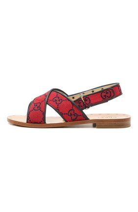 Детские сандалии GUCCI красного цвета по цене 42900 руб., арт. 603854/9SFK0 | Фото 2 Детские сандалии GUCCI красного цвета, арт. 603854/9SFK0 | Фото 2 (Материал внутренний: Натуральная кожа; Материал внешний: Текстиль; Региональные ограничения белый список (Axapta Mercury): RU)