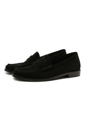 Женские замшевые лоферы le SAINT LAURENT черного цвета по цене 57350 руб., арт. 649012/20Y00 | Фото 1 Женские замшевые лоферы le SAINT LAURENT черного цвета, арт. 649012/20Y00 | Фото 1
