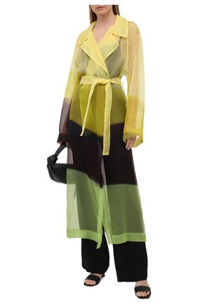 Женский шелковый тренч DRIES VAN NOTEN желтого цвета по цене 165500 руб., арт. 211-10238-2086 | Фото 2 Женский шелковый тренч DRIES VAN NOTEN желтого цвета, арт. 211-10238-2086 | Фото 2