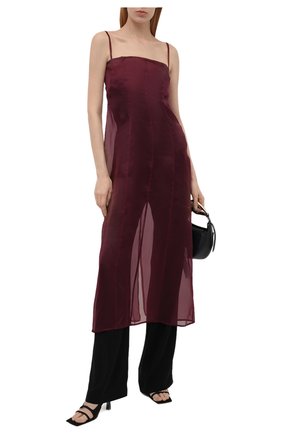 Женское шелковое платье JIL SANDER бордового цвета по цене 133500 руб., арт. JSWS506205-WS282500 | Фото 2 Женское шелковое платье JIL SANDER бордового цвета, арт. JSWS506205-WS282500 | Фото 2