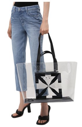 Женский сумка-шопер OFF-WHITE черного цвета по цене 36000 руб., арт. 0MNA162S21PLA001 | Фото 2 Женский сумка-шопер OFF-WHITE черного цвета, арт. 0MNA162S21PLA001 | Фото 2