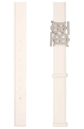 Женский кожаный ремень BURBERRY белого цвета, арт. 8040354 | Фото 2 (Материал: Натуральная кожа)