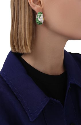 Женские серьги BOTTEGA VENETA зеленого цвета по цене 127000 руб., арт. 657260/V5081 | Фото 2 Женские серьги BOTTEGA VENETA зеленого цвета, арт. 657260/V5081 | Фото 2