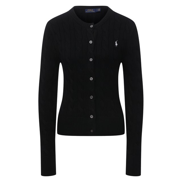 Хлопковый кардиган Polo Ralph Lauren 211792413, цвет чёрный, размер 50 - фото 1