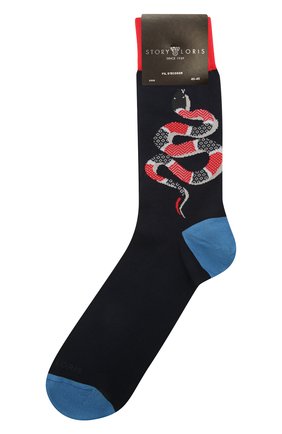 Мужские хлопковые носки STORY LORIS темно-синего цвета, арт. 5231 | Фото 1 (Кросс-КТ: бельё; Материал внешний: Хлопок)
