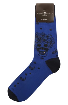 Мужские хлопковые носки STORY LORIS синего цвета, арт. 5473 | Фото 1 (Материал внешний: Хлопок; Кросс-КТ: бельё)