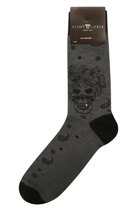 Мужские хлопковые носки STORY LORIS серого цвета, арт. 5473 | Фото 1 (Кросс-КТ: бельё; Материал внешний: Хлопок)
