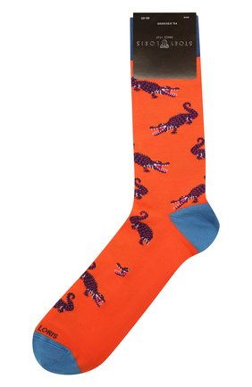 Мужские хлопковые носки STORY LORIS оранжевого цвета, арт. 5501 | Фото 1 (Кросс-КТ: бельё; Материал внешний: Хлопок)