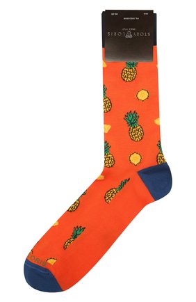 Мужские хлопковые носки STORY LORIS оранжевого цвета, арт. 5503 | Фото 1 (Материал внешний: Хлопок; Кросс-КТ: бельё)