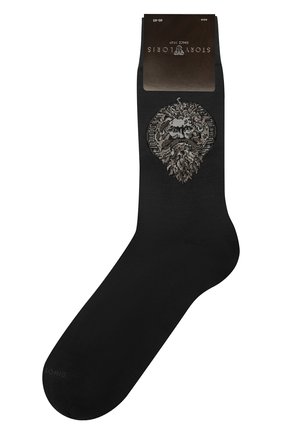 Мужские хлопковые носки STORY LORIS черного цвета, арт. 5539 | Фото 1 (Материал внешний: Хлопок; Кросс-КТ: бельё)