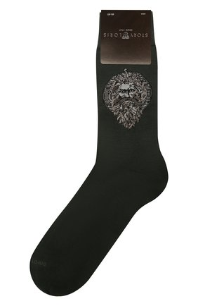 Мужские хлопковые носки STORY LORIS темно-серого цвета, арт. 5539 | Фото 1 (Материал внешний: Хлопок; Кросс-КТ: бельё)