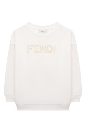 Детский хлопковый свитшот FENDI белого цвета по цене 29950 руб., арт. JUH030/5V0/8A-12+ | Фото 1 Детский хлопковый свитшот FENDI белого цвета, арт. JUH030/5V0/8A-12+ | Фото 1