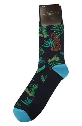 Мужские хлопковые носки STORY LORIS темно-синего цвета, арт. 5575 | Фото 1 (Кросс-КТ: бельё; Материал внешний: Хлопок)