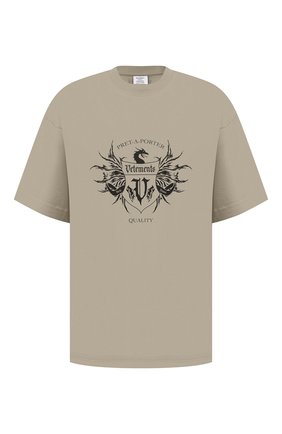 Мужская хлопковая футболка VETEMENTS хаки цвета по цене 44050 руб., арт. UA52TR480G 1610/M | Фото 1 Мужская хлопковая футболка VETEMENTS хаки цвета, арт. UA52TR480G 1610/M | Фото 1