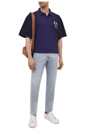 Мужское хлопковое поло loewe x paula's ibiza LOEWE синего цвета по цене 35150 руб., арт. H616Y26X01 | Фото 2 Мужское хлопковое поло loewe x paula's ibiza LOEWE синего цвета, арт. H616Y26X01 | Фото 2