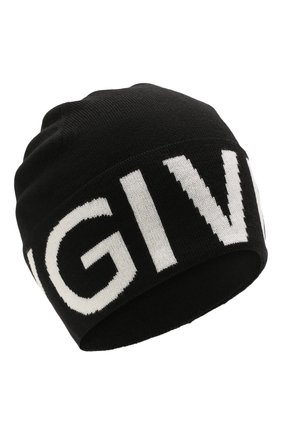Мужская шерстяная шапка GIVENCHY черного цвета, арт. GVCAPP/U2137 | Фото 1 (Кросс-КТ: Трикотаж; Материал: Шерсть, Текстиль)