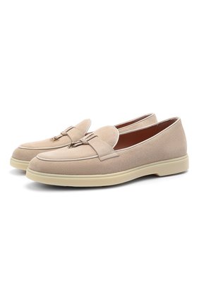 Женские замшевые лоферы SANTONI бежевого цвета по цене 41400 руб., арт. WUYA59375TISNKYPE50 | Фото 1 Женские замшевые лоферы SANTONI бежевого цвета, арт. WUYA59375TISNKYPE50 | Фото 1