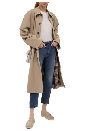 Женские замшевые лоферы SANTONI бежевого цвета по цене 41400 руб., арт. WUYA59375TISNKYPE50 | Фото 2 Женские замшевые лоферы SANTONI бежевого цвета, арт. WUYA59375TISNKYPE50 | Фото 2