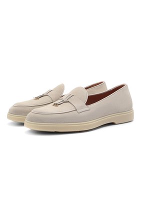 Женские замшевые лоферы SANTONI кремвого цвета по цене 41400 руб., арт. WUYA59375TISNYPPI30 | Фото 1 Женские замшевые лоферы SANTONI кремвого цвета, арт. WUYA59375TISNYPPI30 | Фото 1