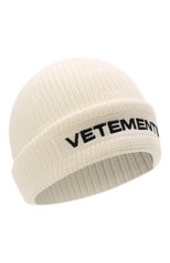 Женская шерстяная шапка VETEMENTS кремвого цвета, арт. UA52KN300W 2901/W | Фото 1 (Материал: Текстиль, Шерсть)