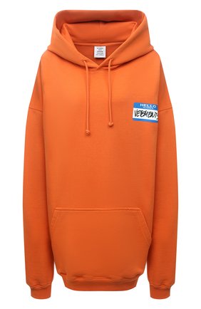 Женский хлопковое худи VETEMENTS оранжевого цвета по цене 72600 руб., арт. UA52TR710X 1601/W | Фото 1 Женский хлопковое худи VETEMENTS оранжевого цвета, арт. UA52TR710X 1601/W | Фото 1