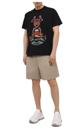 Мужская хлопковая футболка BURBERRY черного цвета, арт. 8040683 | Фото 2 (Рукава: Короткие; Длина (для топов): Стандартные; Принт: С принтом; Материал внешний: Хлопок; Стили: Кэжуэл)