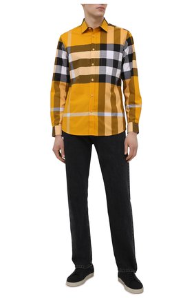 Мужская хлопковая рубашка BURBERRY желтого цвета по цене 33800 руб., арт. 8038657 | Фото 2 Мужская хлопковая рубашка BURBERRY желтого цвета, арт. 8038657 | Фото 2