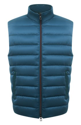 Мужской пуховый жилет LORO PIANA бирюзового цвета по цене 234000 руб., арт. FAL8087 | Фото 1 Мужской пуховый жилет LORO PIANA бирюзового цвета, арт. FAL8087 | Фото 1