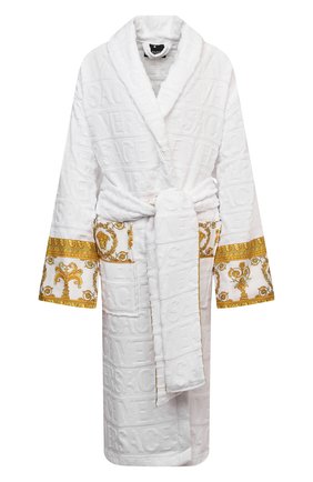 Женский хлопковый халат VERSACE белого цвета по цене 39950 руб., арт. ZACJ00008/ZC0SP052 | Фото 1 Женский хлопковый халат VERSACE белого цвета, арт. ZACJ00008/ZC0SP052 | Фото 1 (Материал внешний: Хлопок; Рукава: Длинные; Длина Ж (юбки, платья, шорты): Миди)