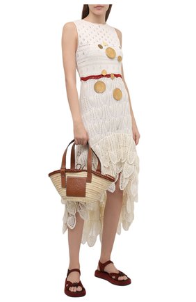 Женское хлопковое платье loewe x paula's ibiza LOEWE кремвого цвета по цене 226500 руб., арт. S616Y15K04 | Фото 2 Женское хлопковое платье loewe x paula's ibiza LOEWE кремвого цвета, арт. S616Y15K04 | Фото 2 (Случай: Повседневный; Материал подклада: Синтетический материал; Материал внешний: Хлопок; Женское Кросс-КТ: Платье-одежда; Стили: Бохо; Длина Ж (юбки, платья, шорты): Миди; Кросс-КТ: Трикотаж; Рукава: Без рукавов)