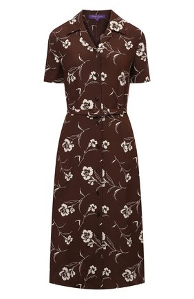 Женское шелковое платье RALPH LAUREN коричневого цвета по цене 196000 руб., арт. 290840866 | Фото 1 Женское шелковое платье RALPH LAUREN коричневого цвета, арт. 290840866 | Фото 1 (Материал внешний: Шелк; Случай: Повседневный; Стили: Кэжуэл; Длина Ж (юбки, платья, шорты): Миди; Рукава: Короткие; Женское Кросс-КТ: платье-рубашка, Платье-одежда)
