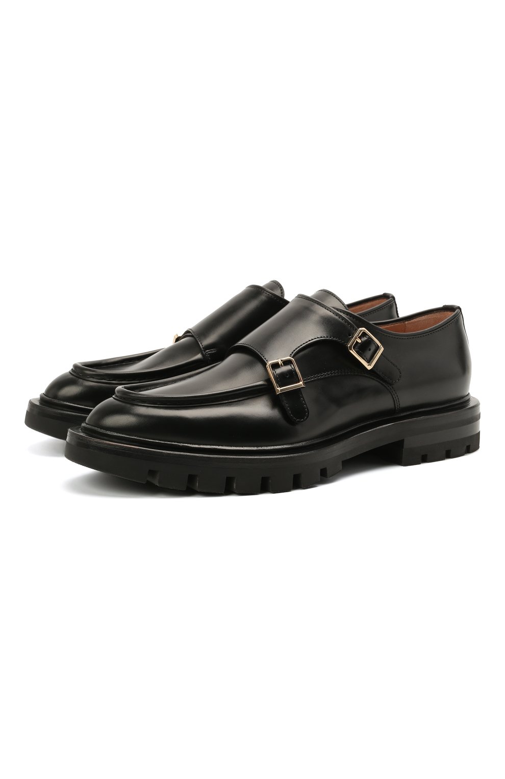 Женская кожаные монки SANTONI черного цвета, арт. WUCU59605HL1NLESN01 | Фото 1
