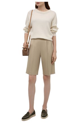 Женские замшевые лоферы SANTONI хаки цвета по цене 41400 руб., арт. WUYA59375TISNYPPV40 | Фото 2 Женские замшевые лоферы SANTONI хаки цвета, арт. WUYA59375TISNYPPV40 | Фото 2
