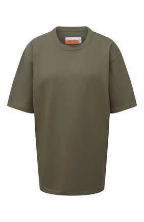 Женская хлопковая футболка HERON PRESTON FOR CALVIN KLEIN хаки цвета по цене 11500 руб., арт. K10K108252 | Фото 1 Женская хлопковая футболка HERON PRESTON FOR CALVIN KLEIN хаки цвета, арт. K10K108252 | Фото 1