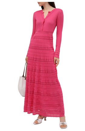 Женское платье из хлопка и вискозы M MISSONI розового цвета по цене 65350 руб., арт. 2DG00569/2K008G | Фото 2 Женское платье из хлопка и вискозы M MISSONI розового цвета, арт. 2DG00569/2K008G | Фото 2