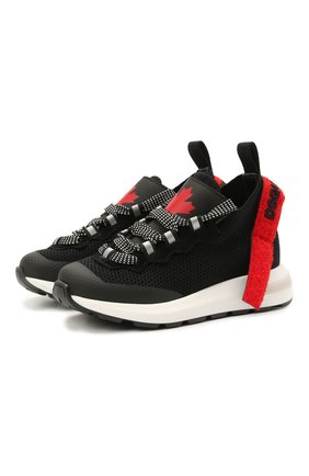 Детские кроссовки DSQUARED2 черного цвета по цене 39600 руб., арт. 68554/T0MAIA/CR0STA/SCUBA/28-35 | Фото 1 Детские кроссовки DSQUARED2 черного цвета, арт. 68554/T0MAIA/CR0STA/SCUBA/28-35 | Фото 1 (Материал внешний: Текстиль; Материал внутренний: Натуральная кожа; Длина стельки: 21,1, 22,8, 19,3, 18,8, 22,3, 20,3)