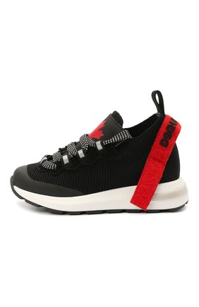 Детские кроссовки DSQUARED2 черного цвета по цене 39600 руб., арт. 68554/T0MAIA/CR0STA/SCUBA/28-35 | Фото 2 Детские кроссовки DSQUARED2 черного цвета, арт. 68554/T0MAIA/CR0STA/SCUBA/28-35 | Фото 2 (Материал внешний: Текстиль; Материал внутренний: Натуральная кожа; Длина стельки: 21,1, 22,8, 19,3, 18,8, 22,3, 20,3)