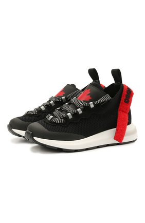 Детские кроссовки DSQUARED2 черного цвета по цене 31250 руб., арт. 68554/T0MAIA/CR0STA/SCUBA/36-41 | Фото 1 Детские кроссовки DSQUARED2 черного цвета, арт. 68554/T0MAIA/CR0STA/SCUBA/36-41 | Фото 1