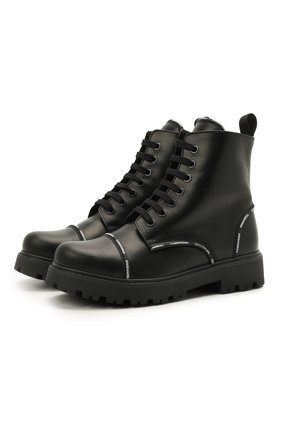 Детские кожаные ботинки DSQUARED2 черного цвета по цене 27200 руб., арт. 68587/RUNNER/36-41 | Фото 1 Детские кожаные ботинки DSQUARED2 черного цвета, арт. 68587/RUNNER/36-41 | Фото 1