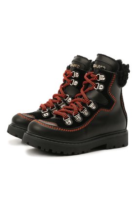 Детские кожаные ботинки DSQUARED2 черного цвета по цене 38150 руб., арт. 68591/GAUCH0/GAUCH0/KALEID0/GAUCH0/28-35 | Фото 1 Детские кожаные ботинки DSQUARED2 черного цвета, арт. 68591/GAUCH0/GAUCH0/KALEID0/GAUCH0/28-35 | Фото 1 (Материал утеплителя: Натуральный мех; Материал внешний: Кожа; Длина стельки: 17,8, 18,6, 23, 20,5, 19,5, 20, 21,3)