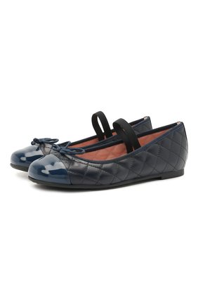 Детские кожаные балетки PRETTY BALLERINAS синего цвета по цене 11200 руб., арт. 48.405/SHADE | Фото 1 Детские кожаные балетки PRETTY BALLERINAS синего цвета, арт. 48.405/SHADE | Фото 1