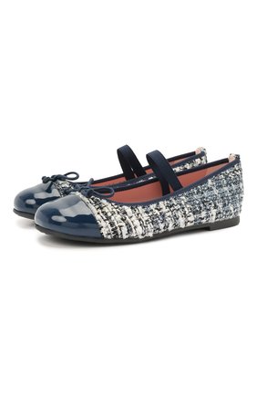 Детские балетки PRETTY BALLERINAS синего цвета по цене 11200 руб., арт. 48.406/SHADE | Фото 1 Детские балетки PRETTY BALLERINAS синего цвета, арт. 48.406/SHADE | Фото 1