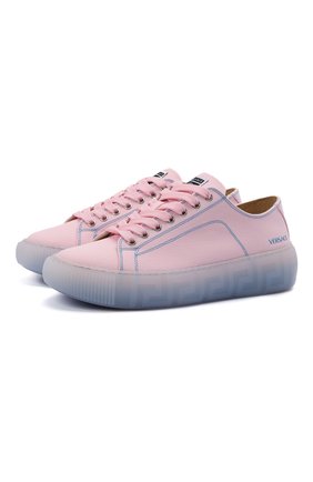 Женские текстильные кеды VERSACE розового цвета по цене 39950 руб., арт. DST644D/DTE10G | Фото 1 Женские текстильные кеды VERSACE розового цвета, арт. DST644D/DTE10G | Фото 1