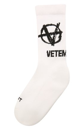 Мужские хлопковые носки VETEMENTS белого цвета по цене 8735 руб., арт. UA52S0300W 2906/M | Фото 1 Мужские хлопковые носки VETEMENTS белого цвета, арт. UA52S0300W 2906/M | Фото 1