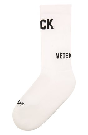 Мужские хлопковые носки VETEMENTS белого цвета, арт. UA52S0200W 2906/M | Фото 1 (Материал внешний: Хлопок; Кросс-КТ: бельё)