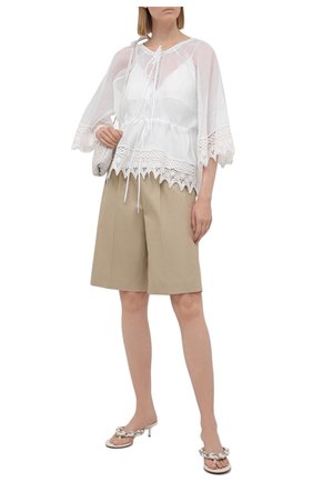 Женская хлопковая блузка loewe x paula's ibiza LOEWE белого цвета по цене 65300 руб., арт. S616Y07X01 | Фото 2 Женская хлопковая блузка loewe x paula's ibiza LOEWE белого цвета, арт. S616Y07X01 | Фото 2 (Рукава: 3/4; Материал внешний: Хлопок; Женское Кросс-КТ: Блуза-одежда; Принт: Без принта; Материал подклада: Вискоза; Длина (для топов): Стандартные; Стили: Бохо)