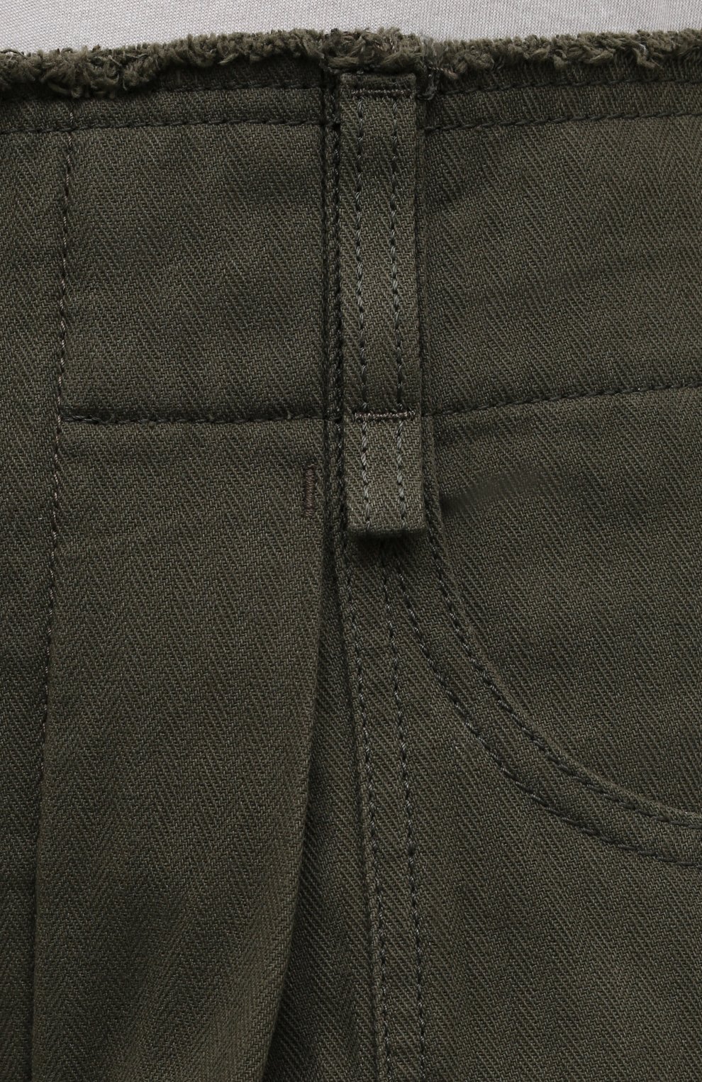 Женские хлопковые брюки CHLOÉ темно-зеленого цвета, арт. CHC21UDP51048 | Фото 5 (Силуэт Ж (брюки и джинсы): Широкие; Длина (брюки, джинсы): Стандартные; Женское Кросс-КТ: Брюки-одежда; Региональные ограничения белый список (Axapta Mercury): RU; Материал внешний: Хлопок; Стили: Кэжуэл)
