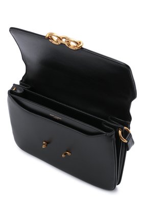 Женская сумка maillon SAINT LAURENT черного цвета по цене 173500 руб., арт. 649795/2R20W | Фото 4 Женская сумка maillon SAINT LAURENT черного цвета, арт. 649795/2R20W | Фото 4 (Сумки-технические: Сумки через плечо; Материал: Натуральная кожа; Ремень/цепочка: На ремешке; Размер: small)