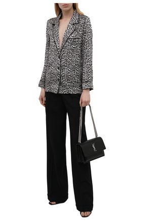 Женский шелковый жакет SAINT LAURENT темно-серого цвета по цене 168500 руб., арт. 652293/Y6C87 | Фото 2 Женский шелковый жакет SAINT LAURENT темно-серого цвета, арт. 652293/Y6C87 | Фото 2 (Рукава: Длинные; Длина (для топов): Стандартные; Стили: Гламурный; 1-2-бортные: Однобортные; Случай: Повседневный; Материал внешний: Шелк; Женское Кросс-КТ: Жакет-одежда; Региональные ограничения белый список (Axapta Mercury): RU)